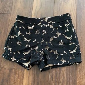 Express Black & Cream Lace Shorts